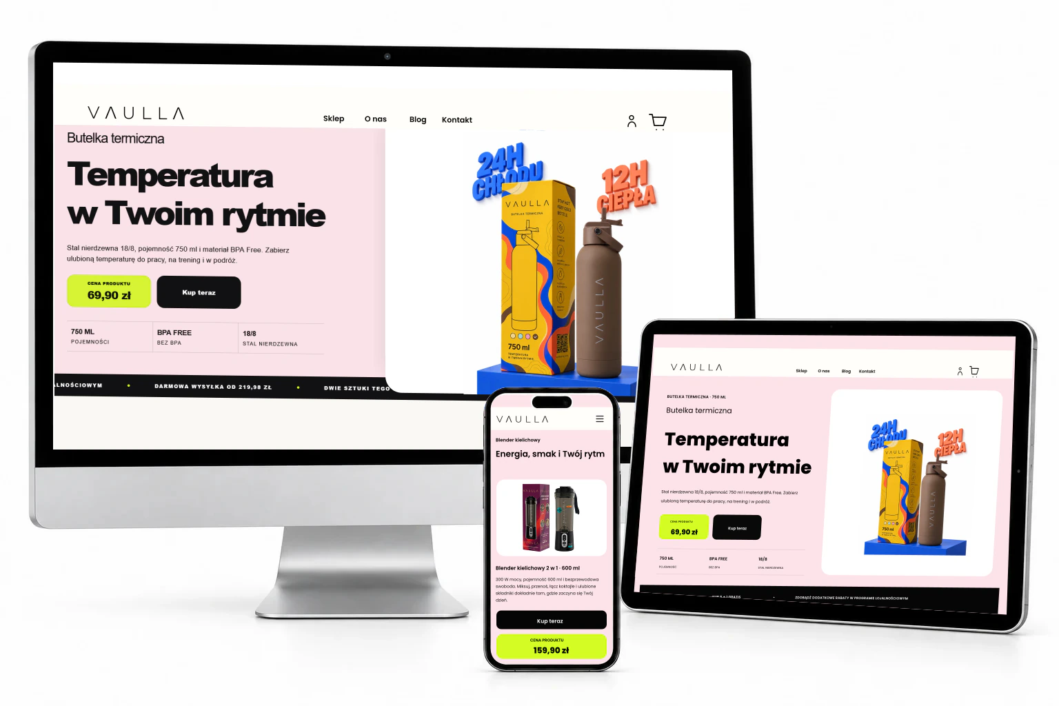 VAULLA — projekt sklepu na komputerze, tablecie i telefonie